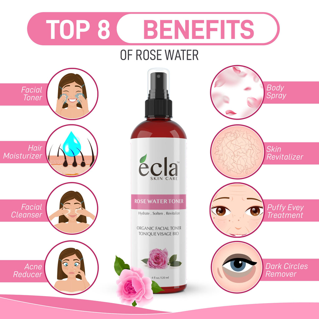 Top 8 Benefits of Organic Rose Water